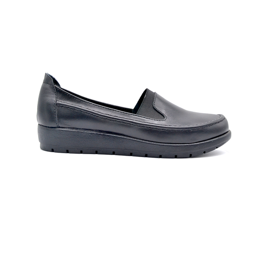 ShoeBox Orthopedic slide, 2 cm heel, genuine leather, model 53, black