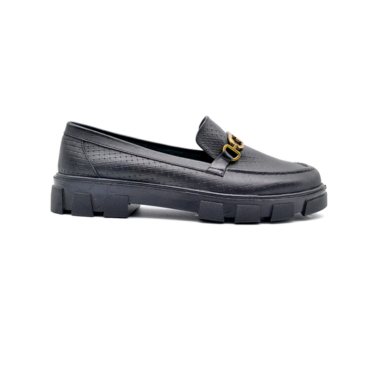ShoeBox Orthopedic slide, 2 cm heel, genuine leather, model 55, black