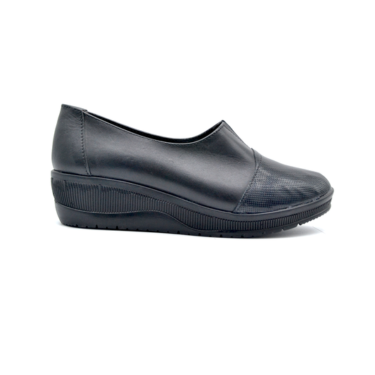 ShoeBox Orthopedic slide, 2 cm heel, genuine leather, model 56, black