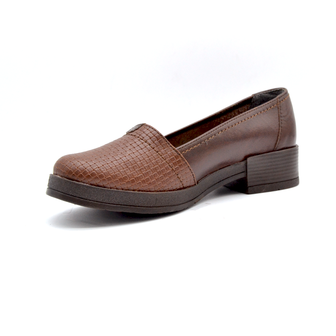 ShoeBox Orthopedic heeled shoe, 3 cm heel, genuine leather, model 01, honey