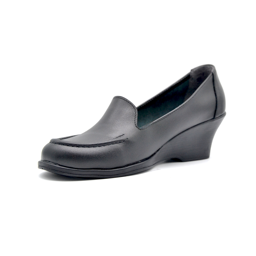ShoeBox Orthopedic Rocky shoe, 6 cm heel, genuine leather, model 60, black