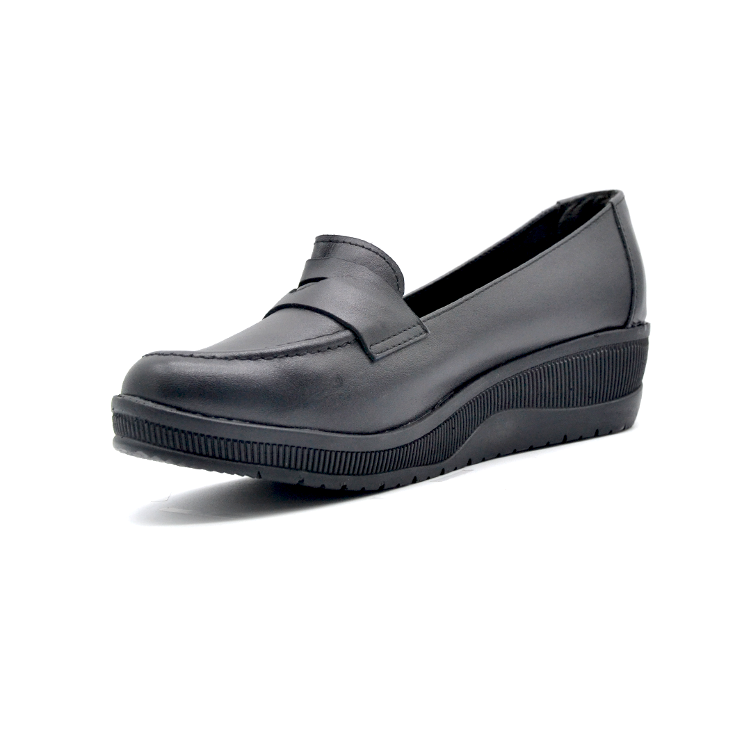 ShoeBox Orthopedic Rocky shoe, 4 cm heel, genuine leather, model 70, black
