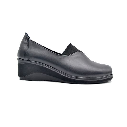 ShoeBox Orthopedic Rocky shoe, 5 cm heel, genuine leather, model 93, black