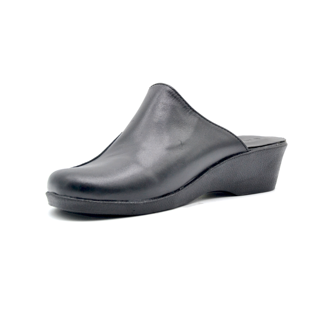 ShoeBox Orthopedic Sabo clog, 3 cm heel, genuine leather, model 72, black