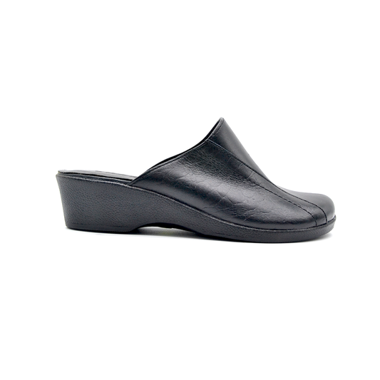 ShoeBox Orthopedic Sabo clog, 3 cm heel, genuine leather, model 72, black