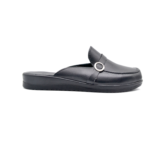 ShoeBox Orthopedic Sabo clog, 1 cm heel, genuine leather, model 99, black