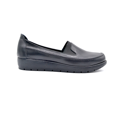 ShoeBox Orthopedic slide, 2 cm heel, genuine leather, model 53, black