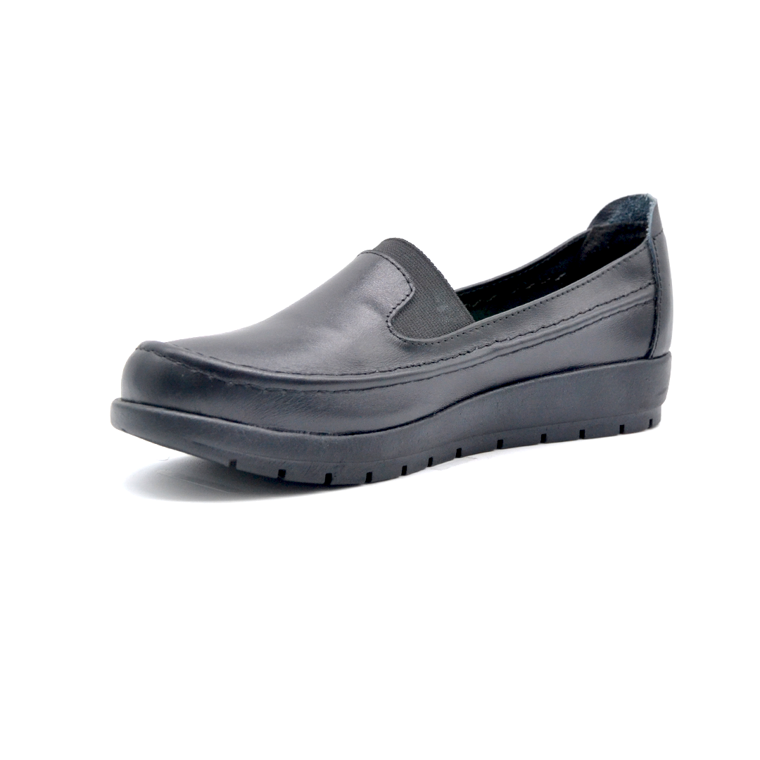 ShoeBox Orthopedic slide, 2 cm heel, genuine leather, model 53, black