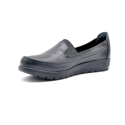 ShoeBox Orthopedic slide, 2 cm heel, genuine leather, model 53, black