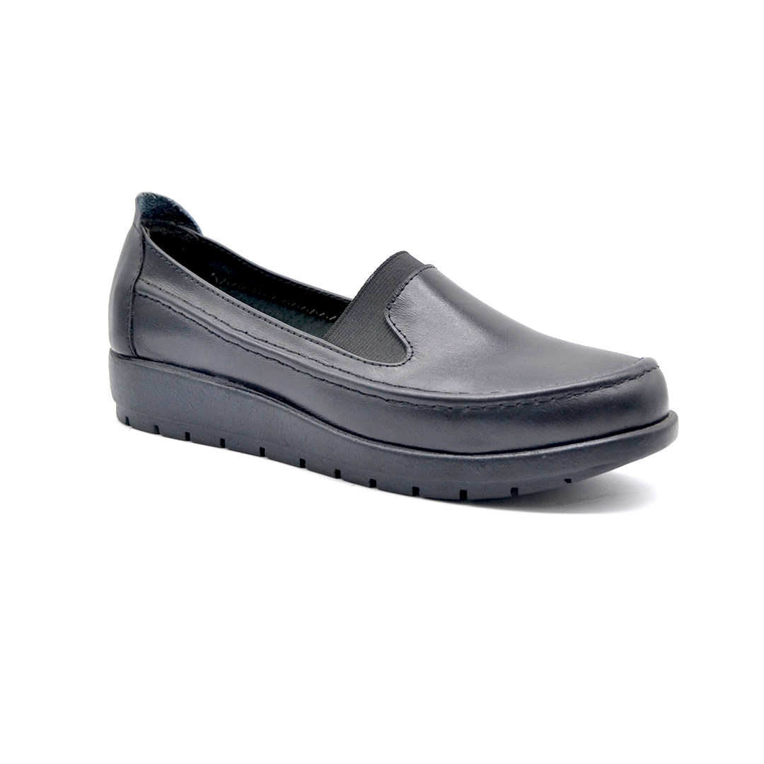 ShoeBox Orthopedic slide, 2 cm heel, genuine leather, model 53, black