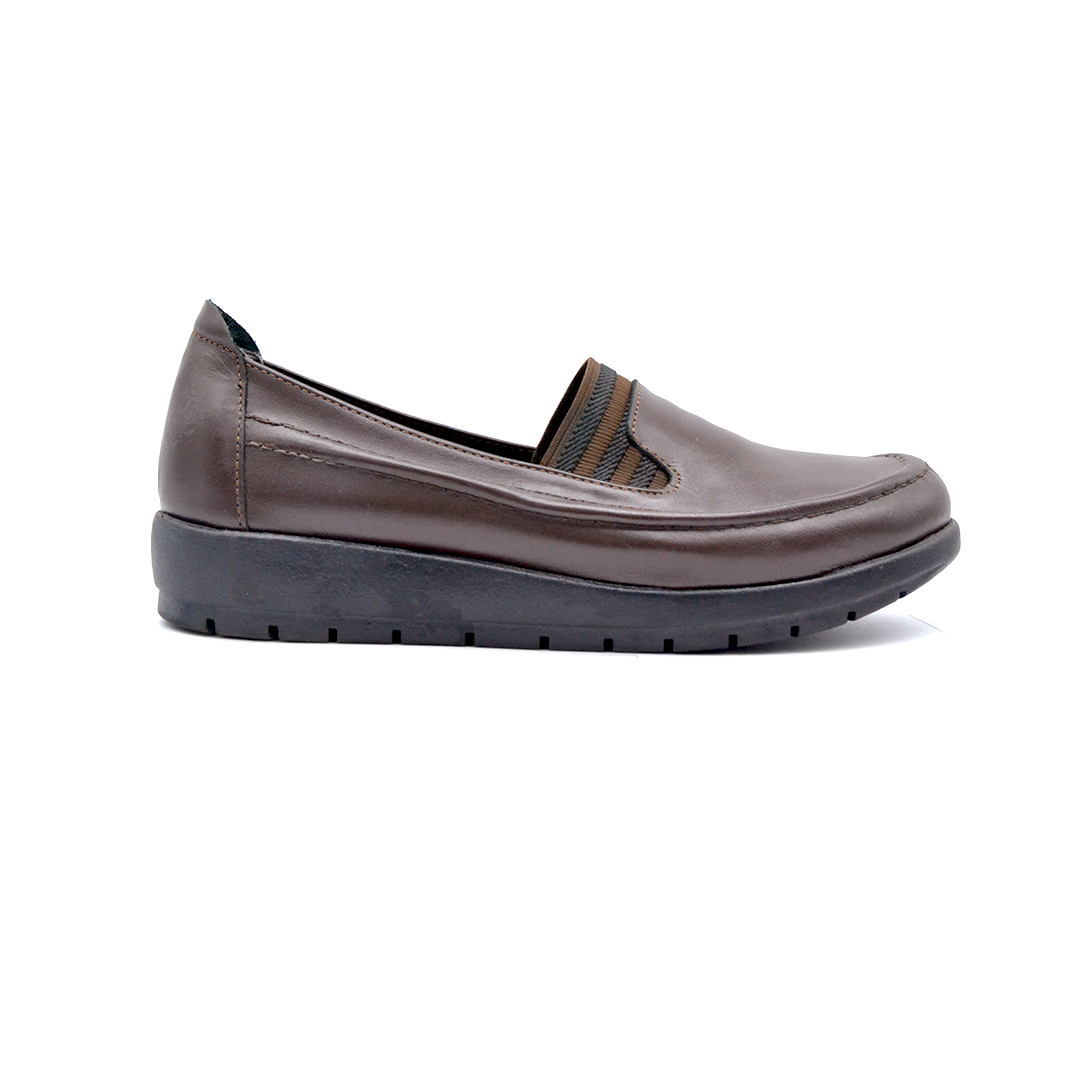 ShoeBox Orthopedic slide, 2 cm heel, genuine leather, model 53, brown
