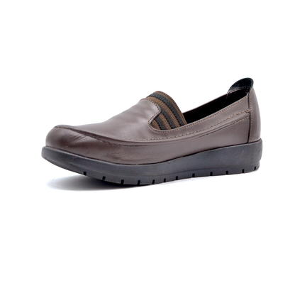 ShoeBox Orthopedic slide, 2 cm heel, genuine leather, model 53, brown