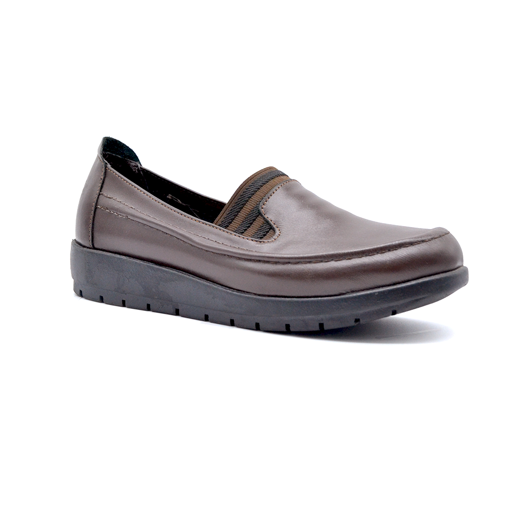 ShoeBox Orthopedic slide, 2 cm heel, genuine leather, model 53, brown