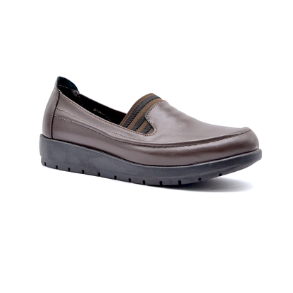 ShoeBox Orthopedic slide, 2 cm heel, genuine leather, model 53, brown