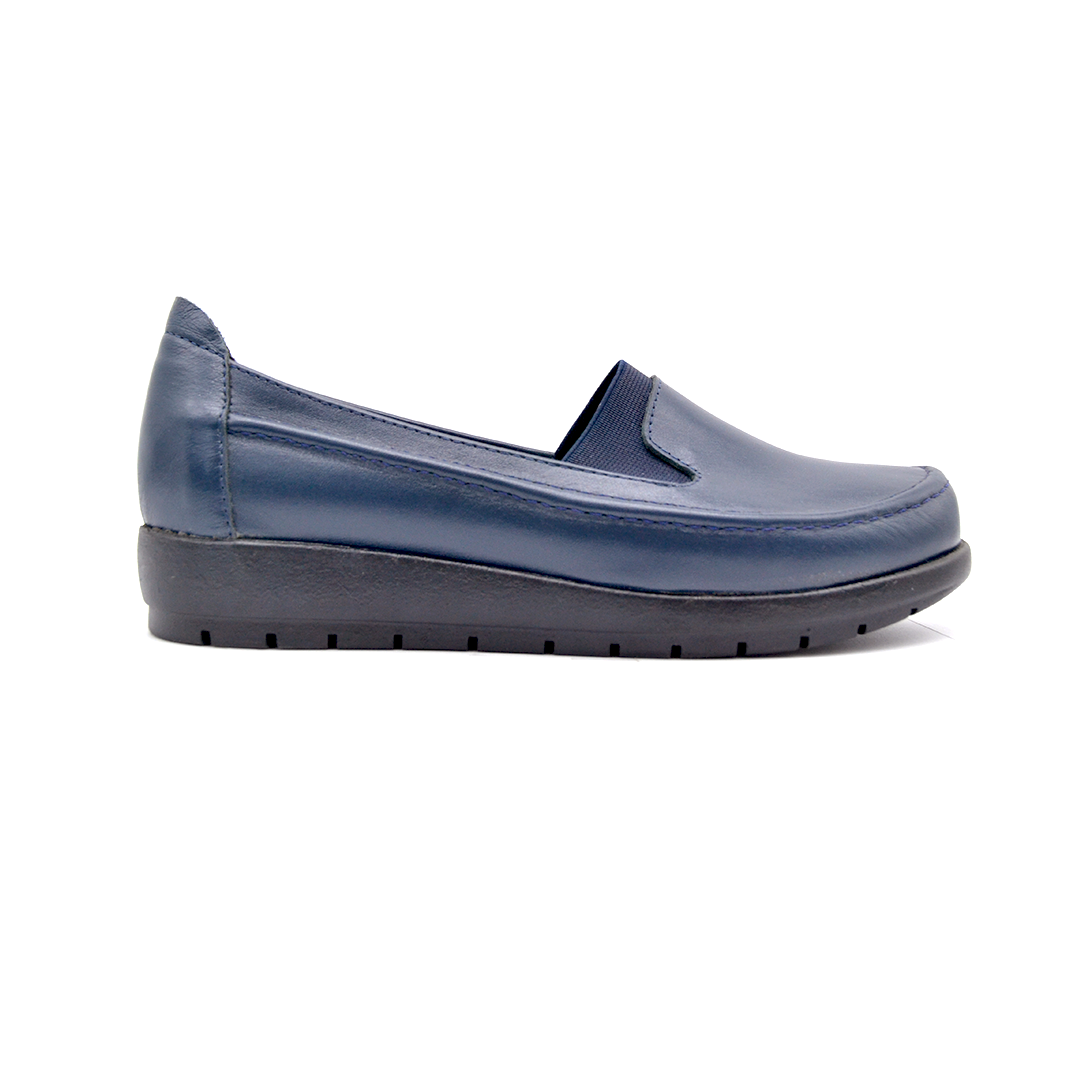 ShoeBox Orthopedic slide, 2 cm heel, genuine leather, model 53, navy