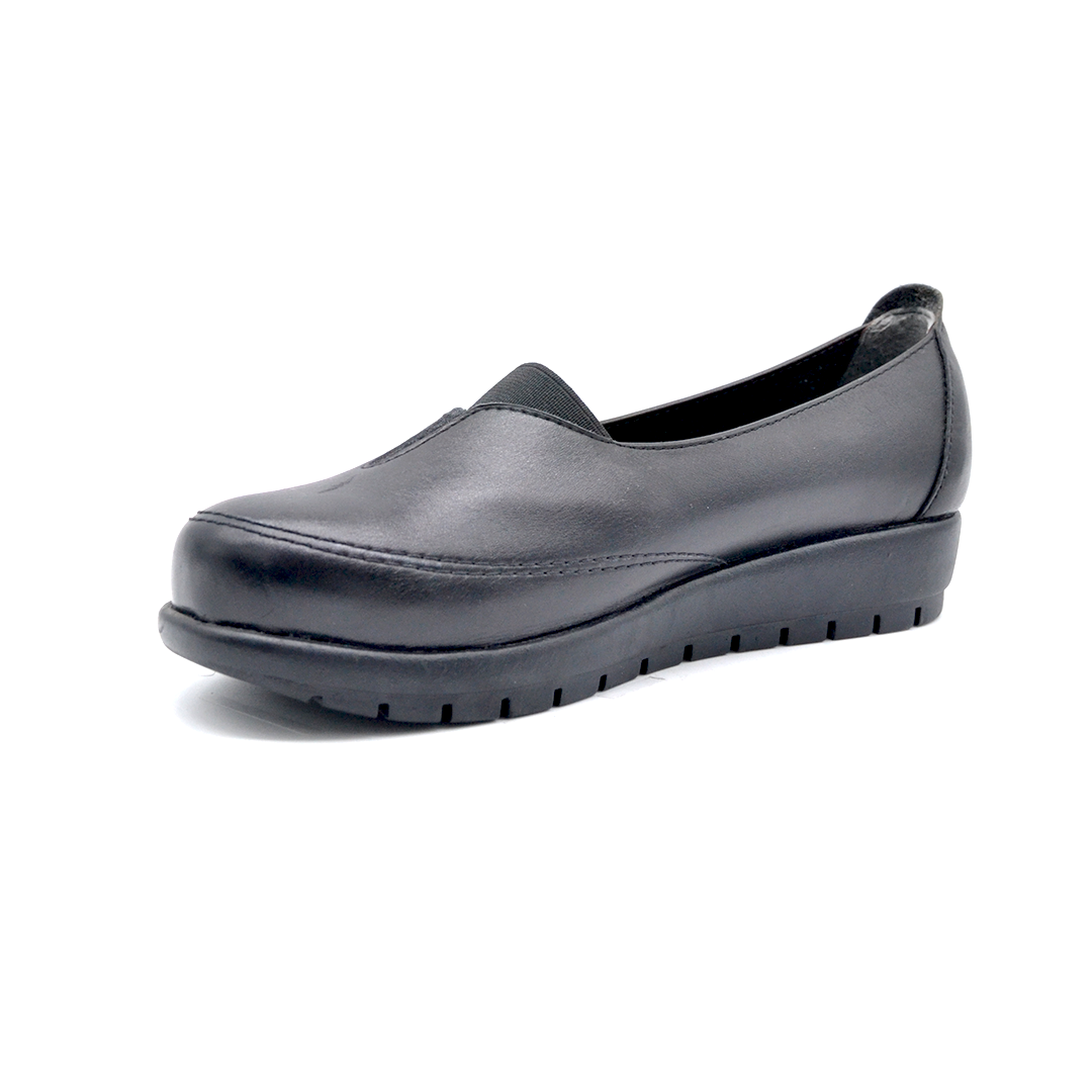 ShoeBox Orthopedic slide, 2 cm heel, genuine leather, model 54, black