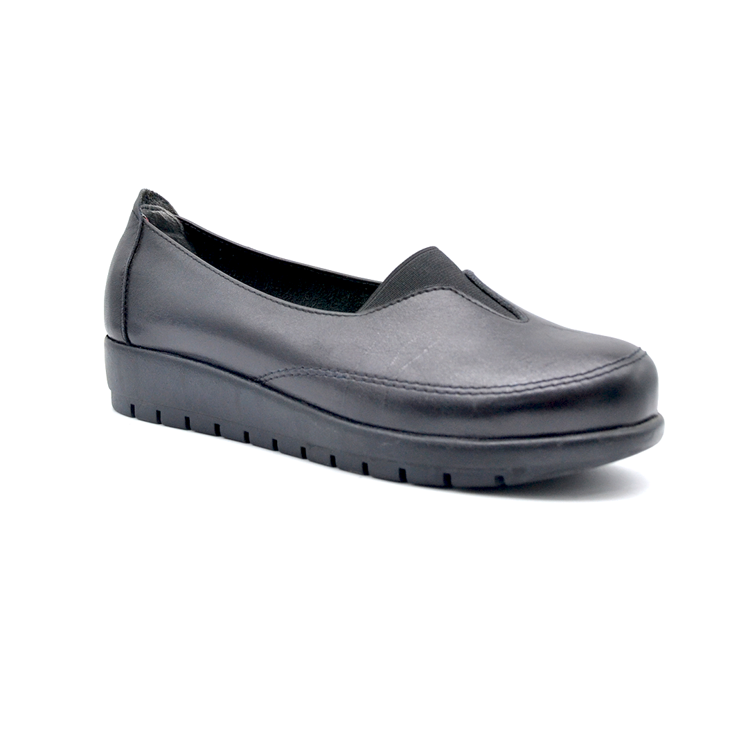ShoeBox Orthopedic slide, 2 cm heel, genuine leather, model 54, black