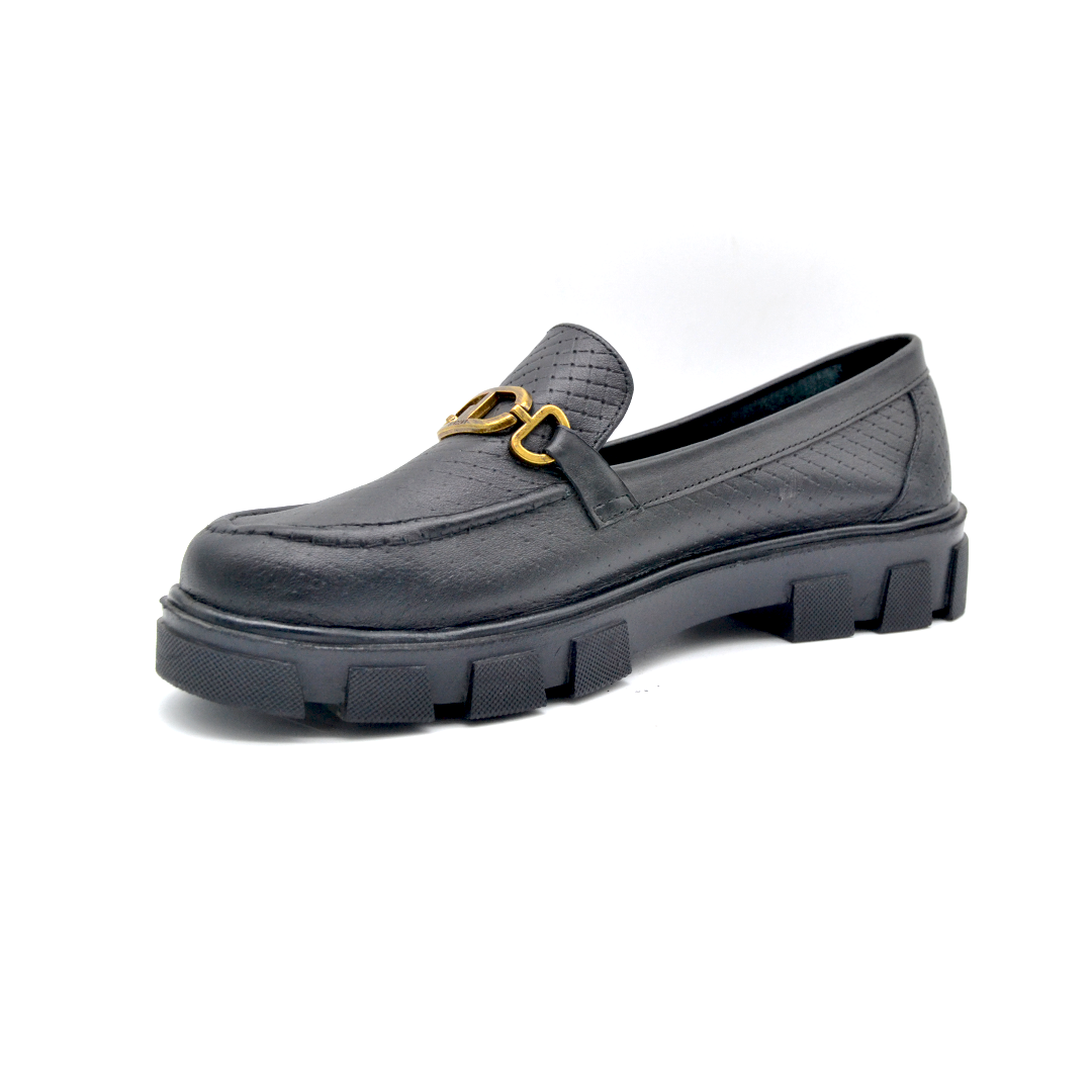 ShoeBox Orthopedic slide, 2 cm heel, genuine leather, model 55, black