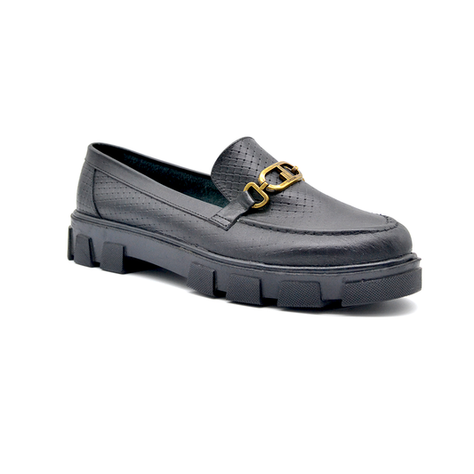 ShoeBox Orthopedic slide, 2 cm heel, genuine leather, model 55, black