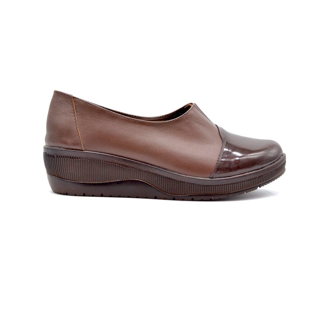 ShoeBox Orthopedic slide, 2 cm heel, genuine leather, model 56, brown