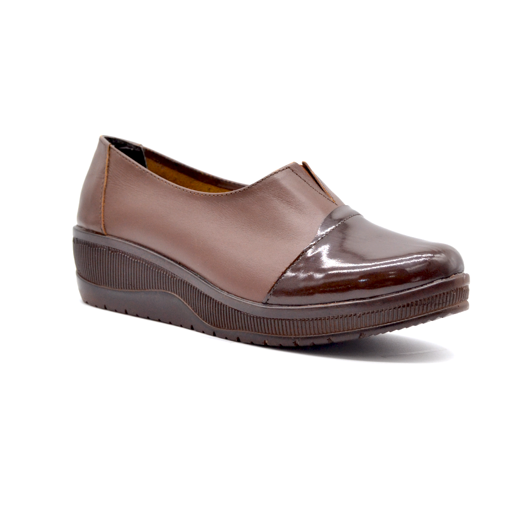 ShoeBox Orthopedic slide, 2 cm heel, genuine leather, model 56, brown