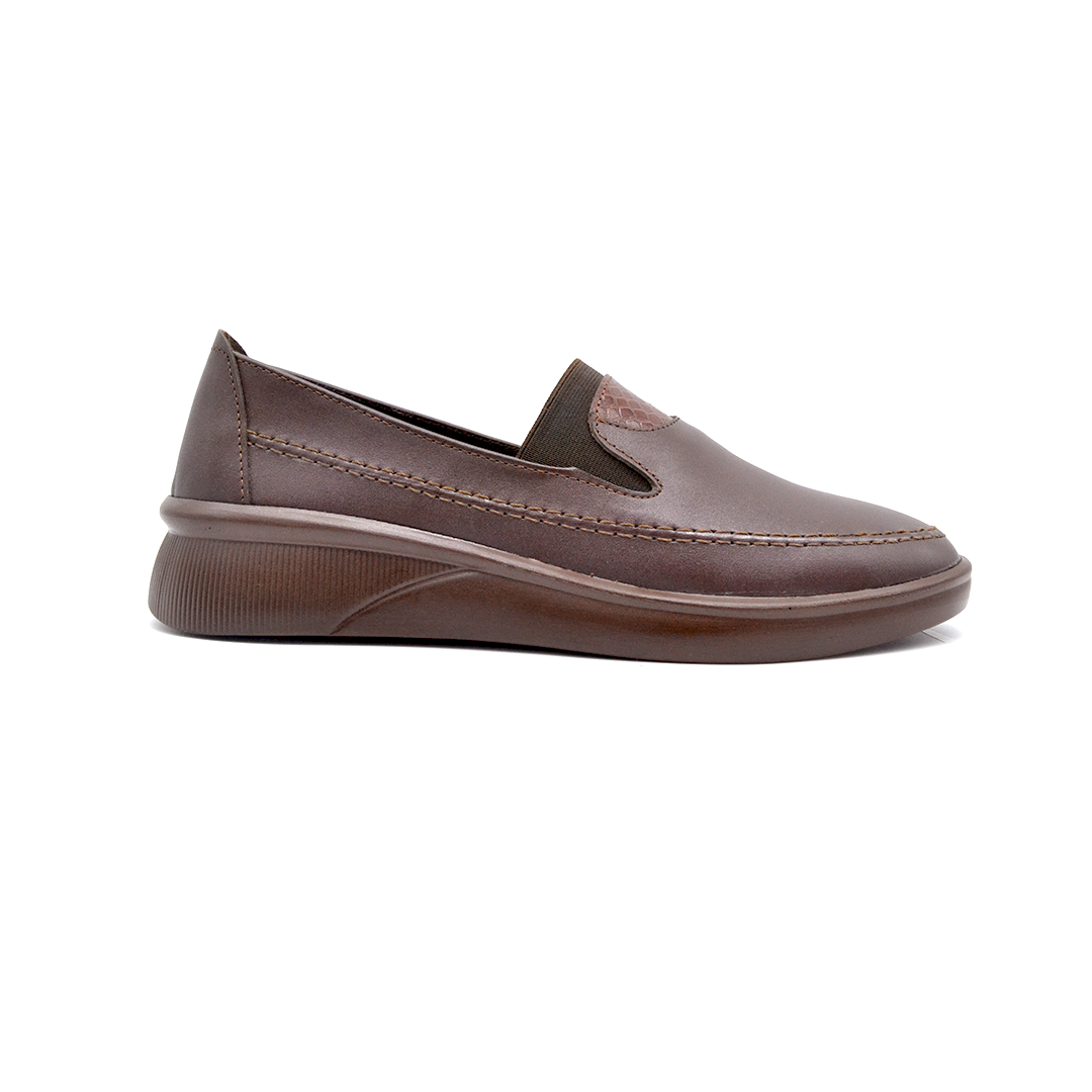 ShoeBox Orthopedic slide, 1 cm heel, genuine leather, model 94, brown