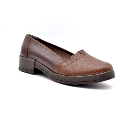 ShoeBox Orthopedic heeled shoe, 3 cm heel, genuine leather, model 01, honey