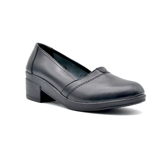 ShoeBox Orthopedic heeled shoe, 3 cm heel, genuine leather, model 02, black