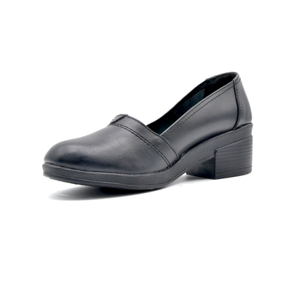 ShoeBox Orthopedic heeled shoe, 3 cm heel, genuine leather, model 02, black