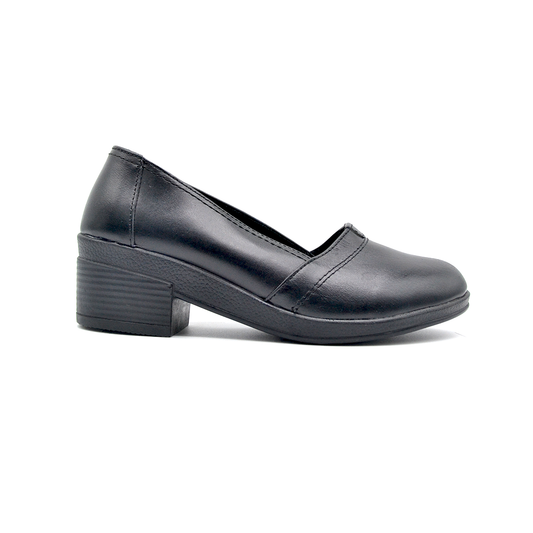 ShoeBox Orthopedic heeled shoe, 3 cm heel, genuine leather, model 02, black