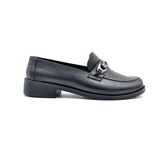 ShoeBox Orthopedic heeled shoe, 3 cm heel, genuine leather, model 03, black