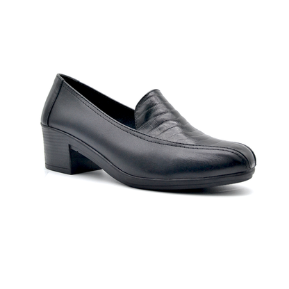 ShoeBox Orthopedic heeled shoe, 5 cm heel, genuine leather, model 09, black