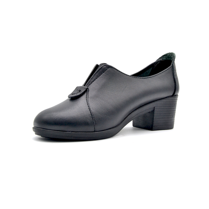 ShoeBox Orthopedic heeled shoe, 5 cm heel, genuine leather, model 12, black