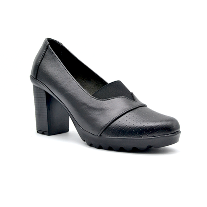ShoeBox Orthopedic heeled shoe, 8 cm heel, genuine leather, model 36, black