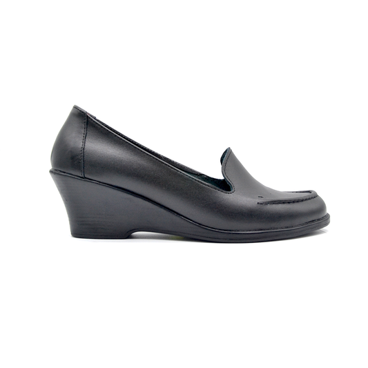 ShoeBox Orthopedic Rocky shoe, 6 cm heel, genuine leather, model 60, black