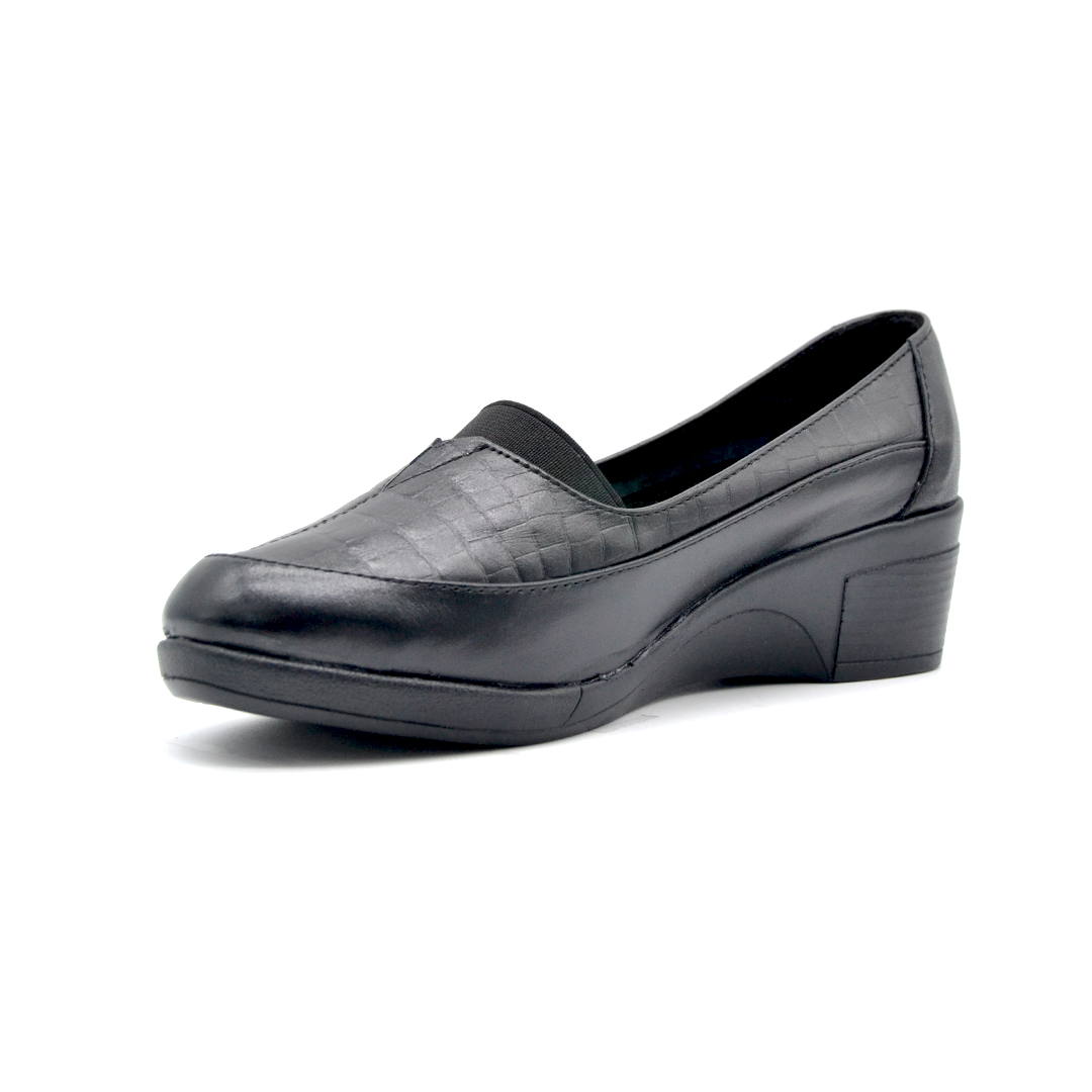 ShoeBox Orthopedic Rocky shoe, 4 cm heel, genuine leather, model 61, black