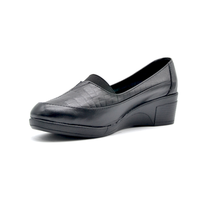 ShoeBox Orthopedic Rocky shoe, 4 cm heel, genuine leather, model 61, black