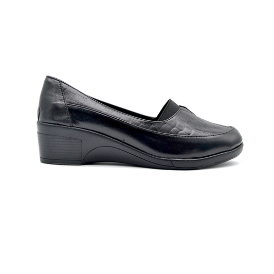 ShoeBox Orthopedic Rocky shoe, 4 cm heel, genuine leather, model 61, black