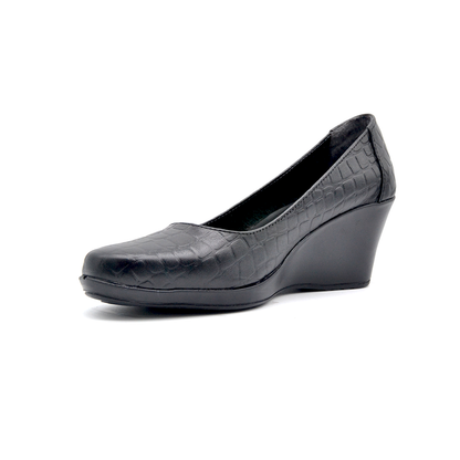 ShoeBox Orthopedic Rocky shoe, 6 cm heel, genuine leather, model 62, black
