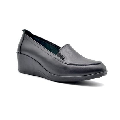 ShoeBox Orthopedic Rocky shoe, 5 cm heel, genuine leather, model 63, black