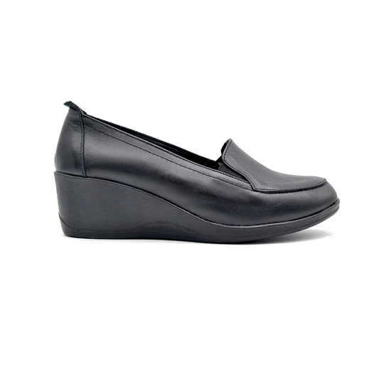 ShoeBox Orthopedic Rocky shoe, 5 cm heel, genuine leather, model 63, black