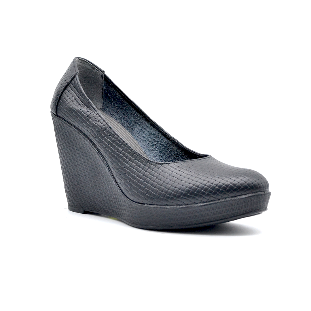 ShoeBox Orthopedic Rocky shoe, 10 cm heel, genuine leather, model 68, black
