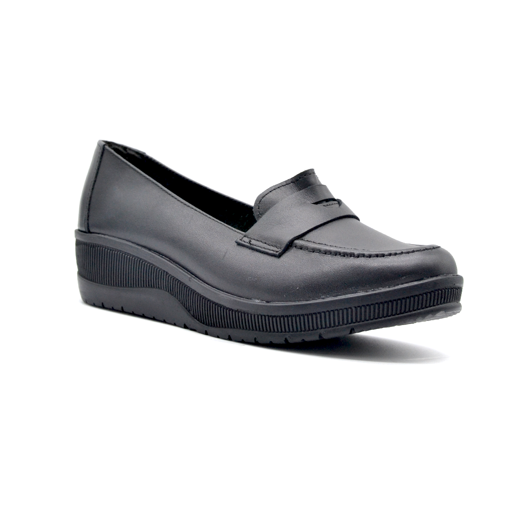 ShoeBox Orthopedic Rocky shoe, 4 cm heel, genuine leather, model 70, black