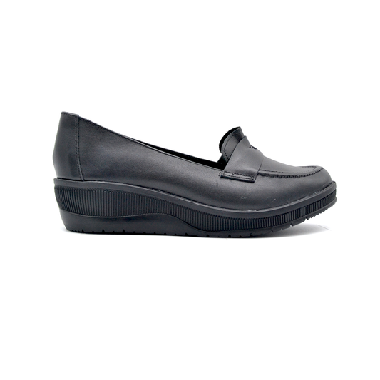 ShoeBox Orthopedic Rocky shoe, 4 cm heel, genuine leather, model 70, black