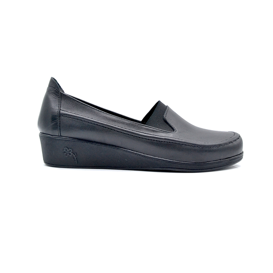 ShoeBox Orthopedic Rocky shoe, 3 cm heel, genuine leather, model 90, black