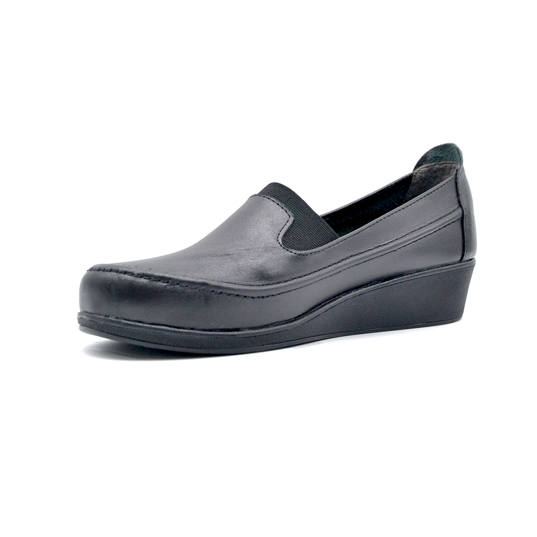 ShoeBox Orthopedic Rocky shoe, 3 cm heel, genuine leather, model 90, black