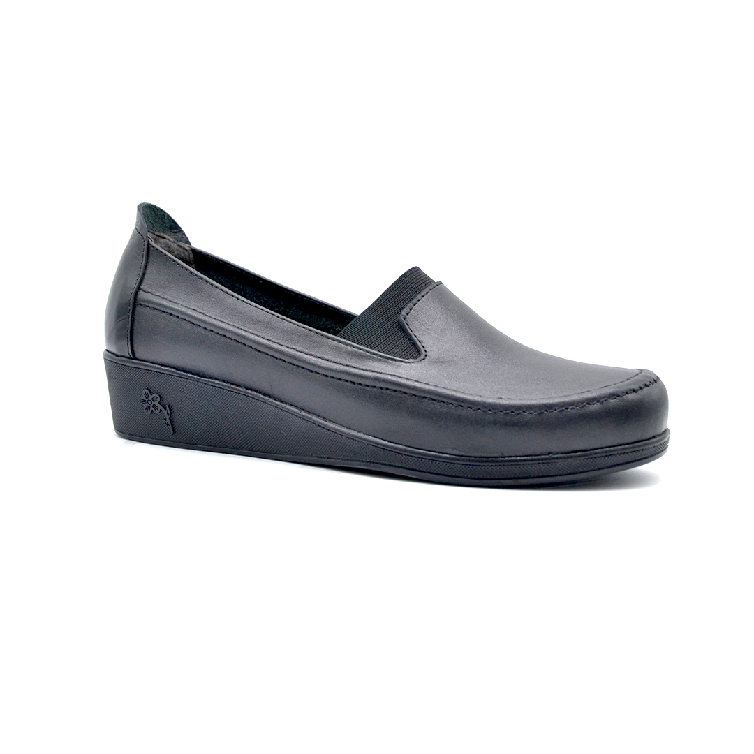ShoeBox Orthopedic Rocky shoe, 3 cm heel, genuine leather, model 90, black