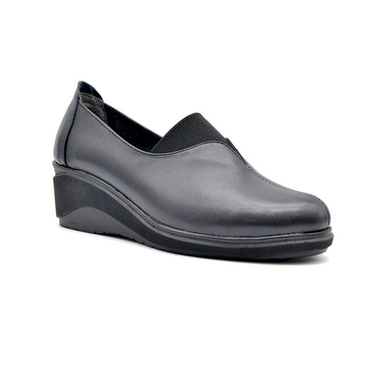 ShoeBox Orthopedic Rocky shoe, 5 cm heel, genuine leather, model 93, black