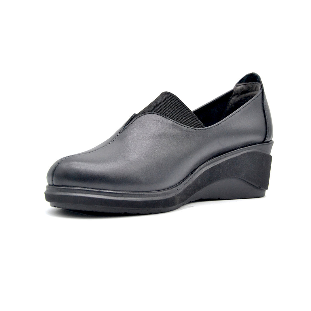 ShoeBox Orthopedic Rocky shoe, 5 cm heel, genuine leather, model 93, black