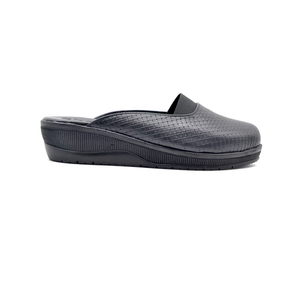ShoeBox Orthopedic Sabo clog, 2 cm heel, genuine leather, model 100, black